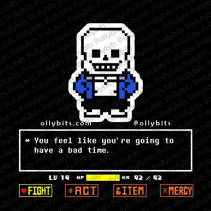 Comic Meme MS Vinyl Sticker (2") Ollybits Pixel Art