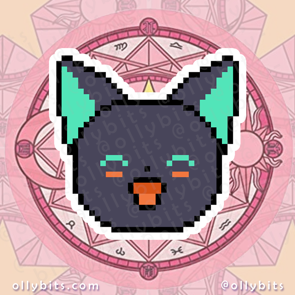 Suppi Laughing Plush Toy Vinyl Sticker (2") Ollybits Pixel Art 