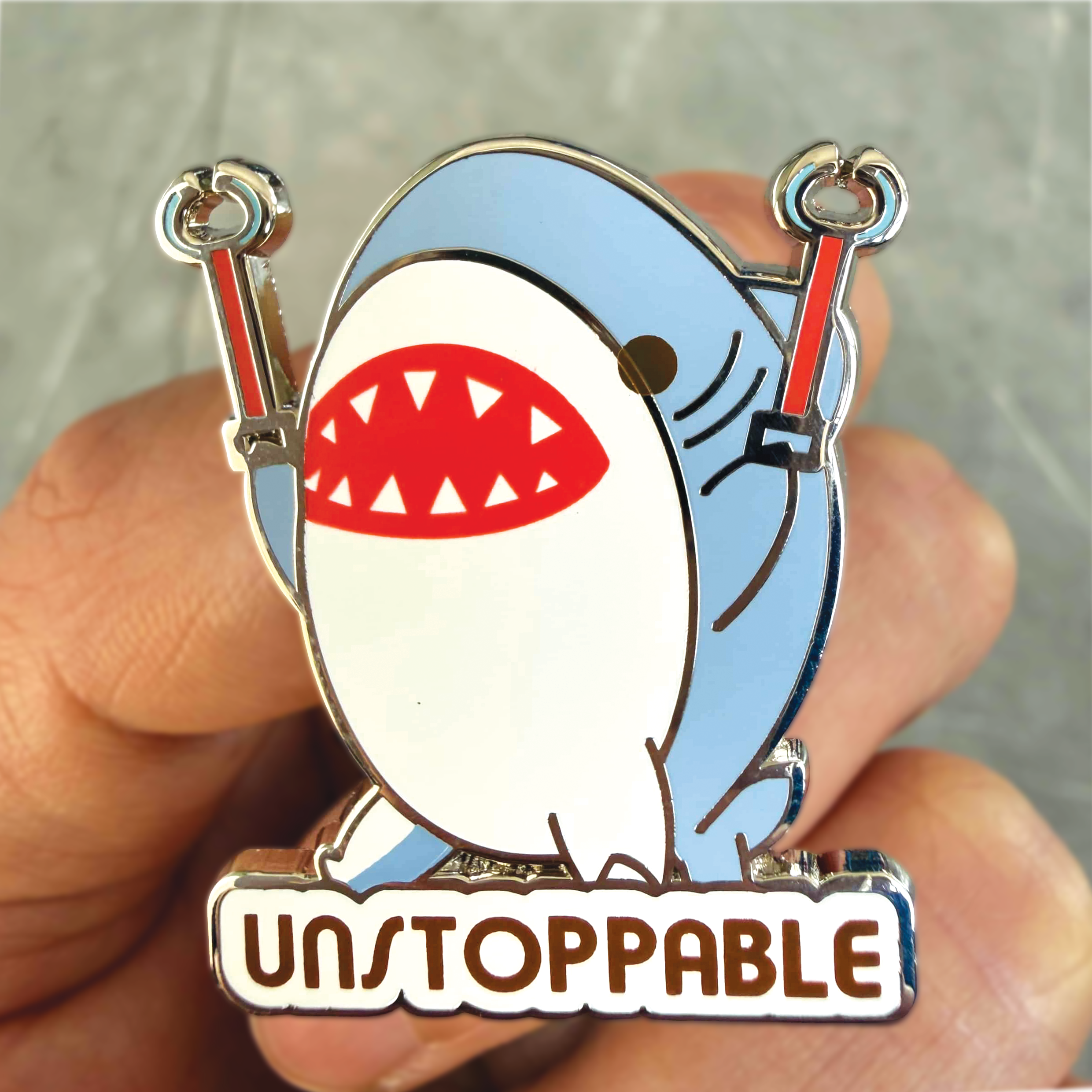 Unstoppable Shark Enamel Pin – ollybits