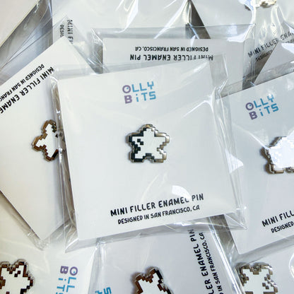 White Pixel Star Mini Filler Enamel Pin