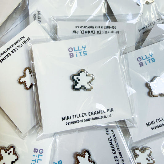 White Pixel Star Mini Filler Enamel Pin