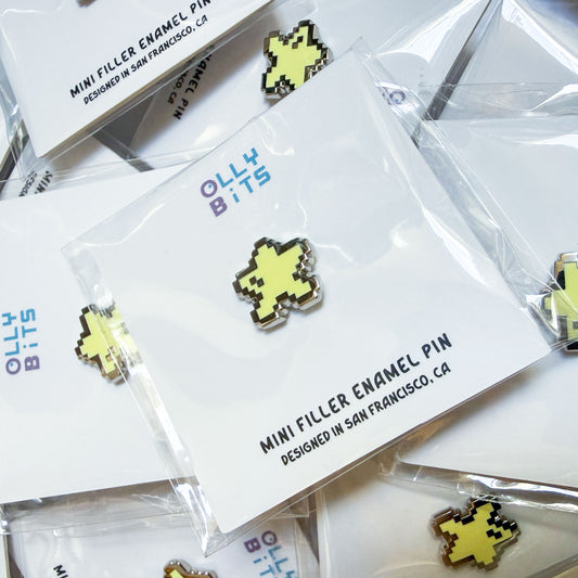 Yellow Pixel Star Mini Filler Enamel Pin